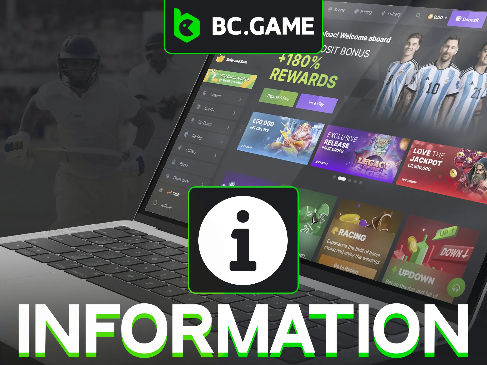 BC Game offers sports betting and casino games with 24/7 support.