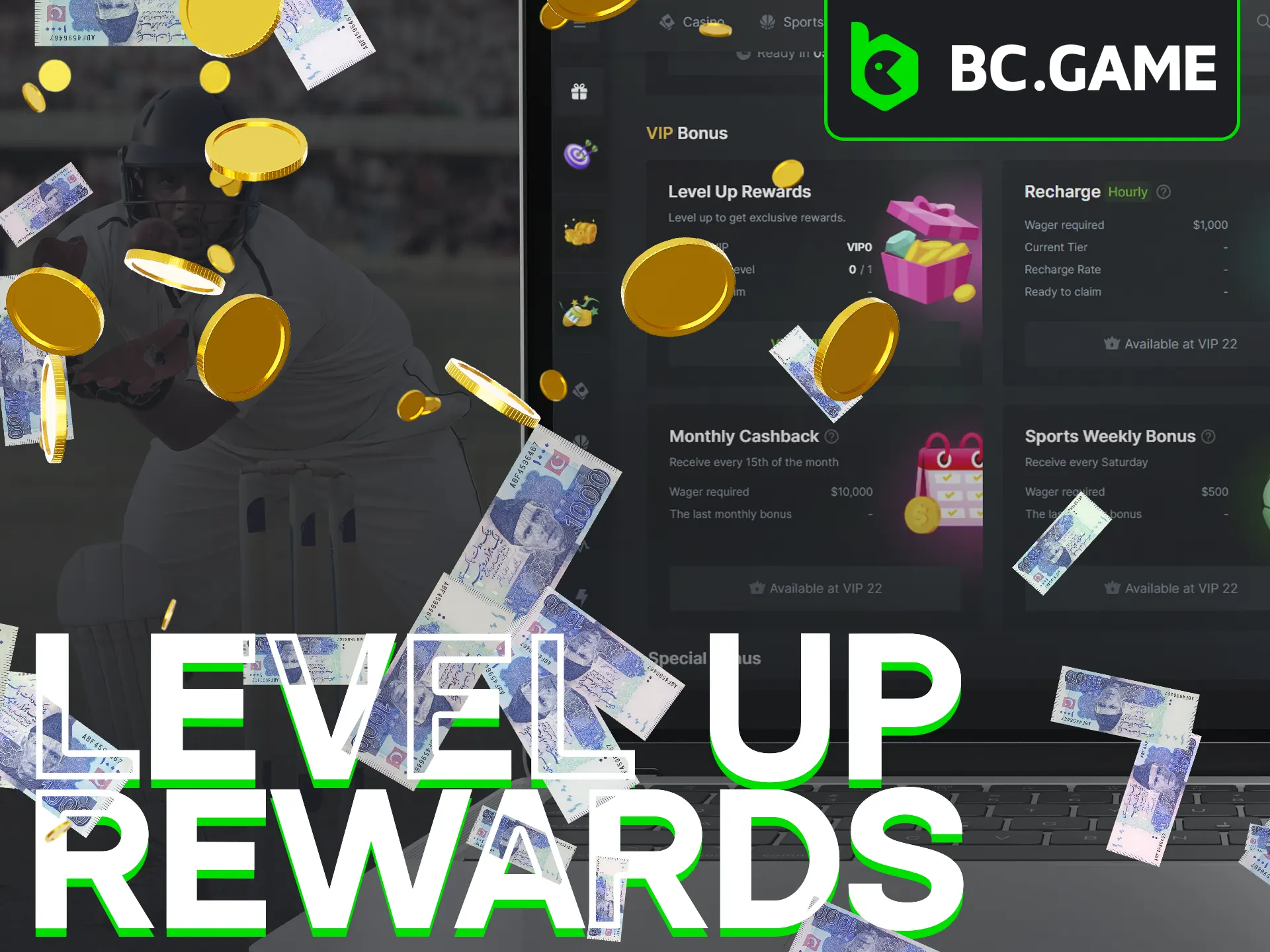 Elevate rewards by leveling up at BC Game.