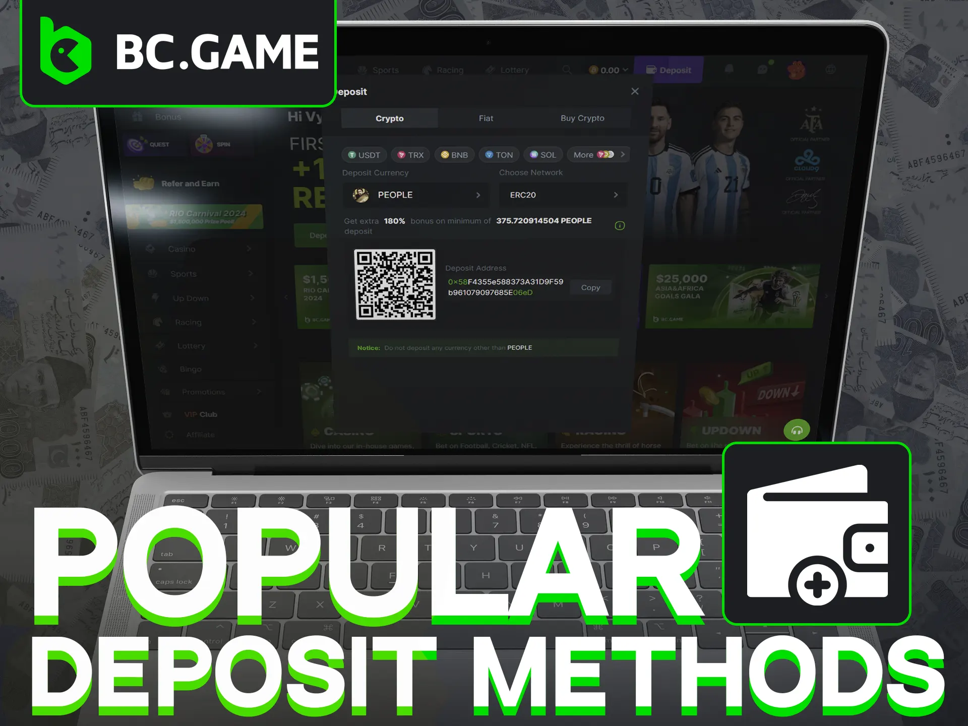 Top deposit methods in Pakistan for BC Game.