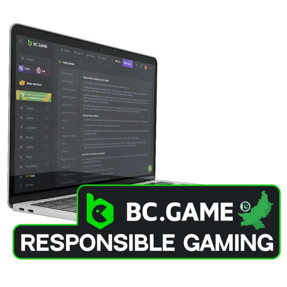 BC Game adheres to responsible gaming standards.