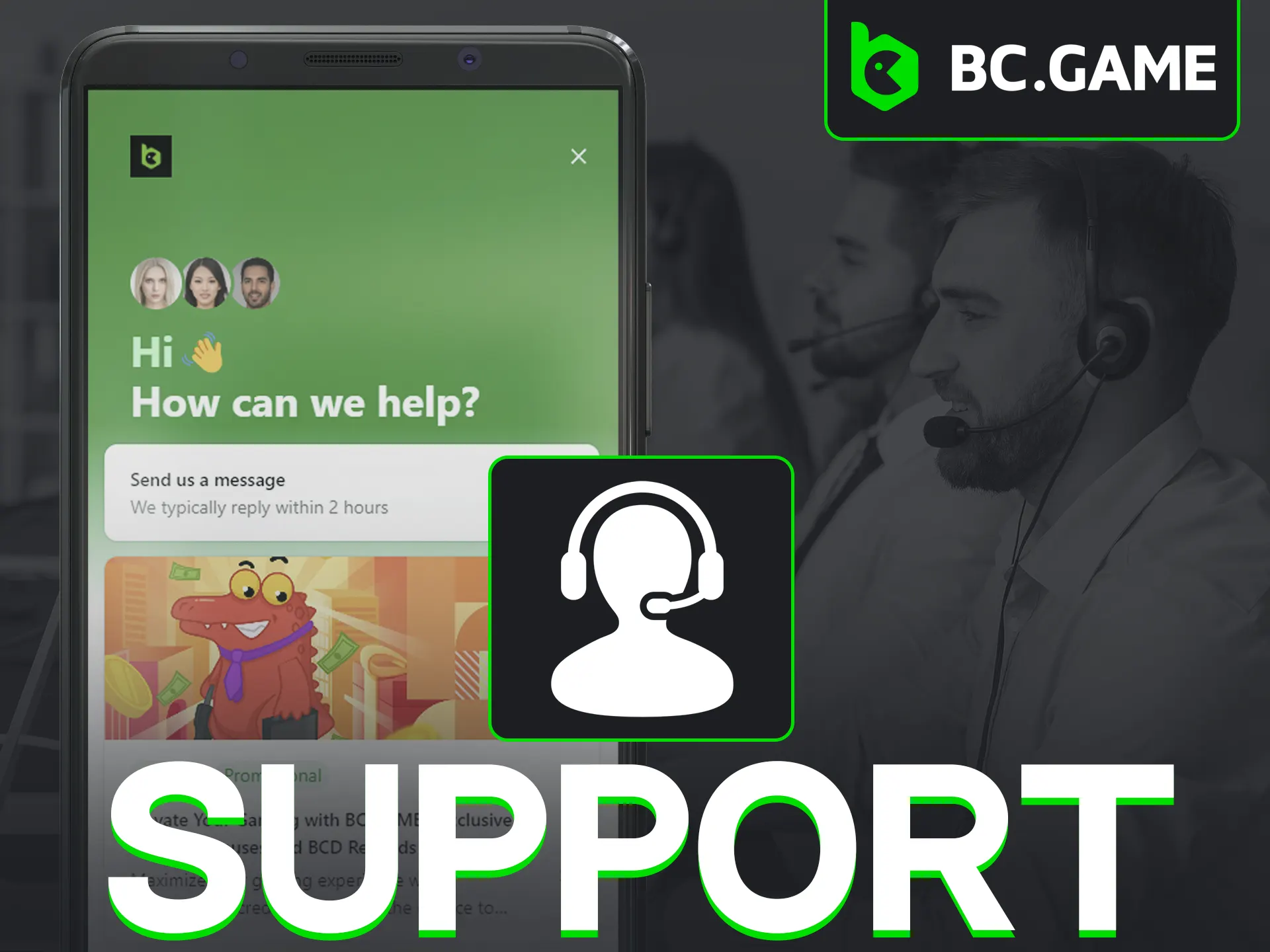 Get a quick help with 24/7 support at BC Game.
