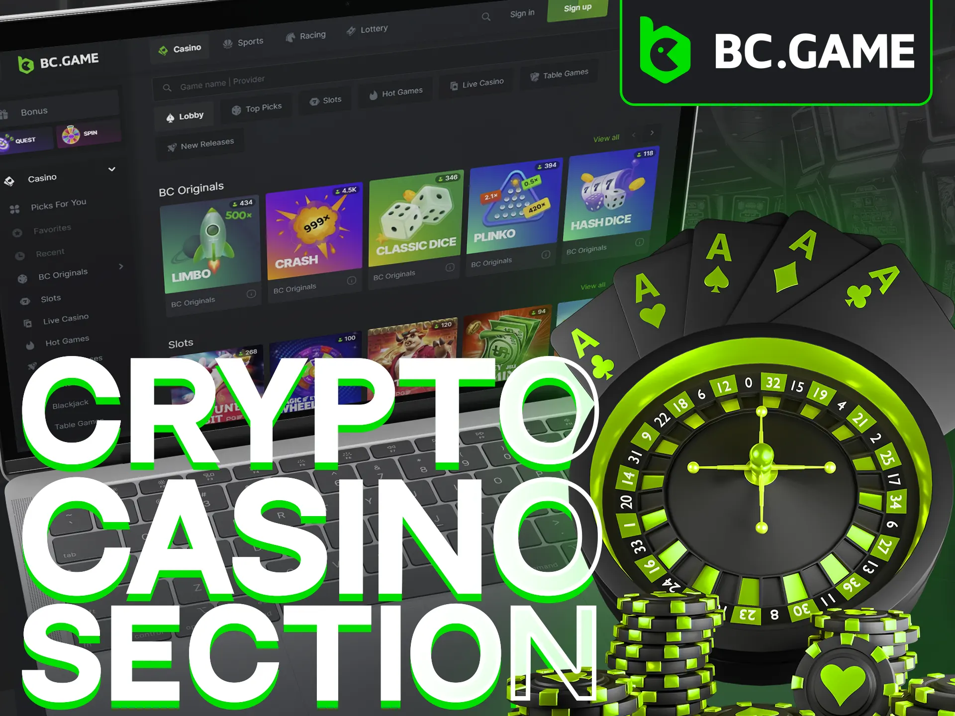 Explore crypto casino section at BC Game.