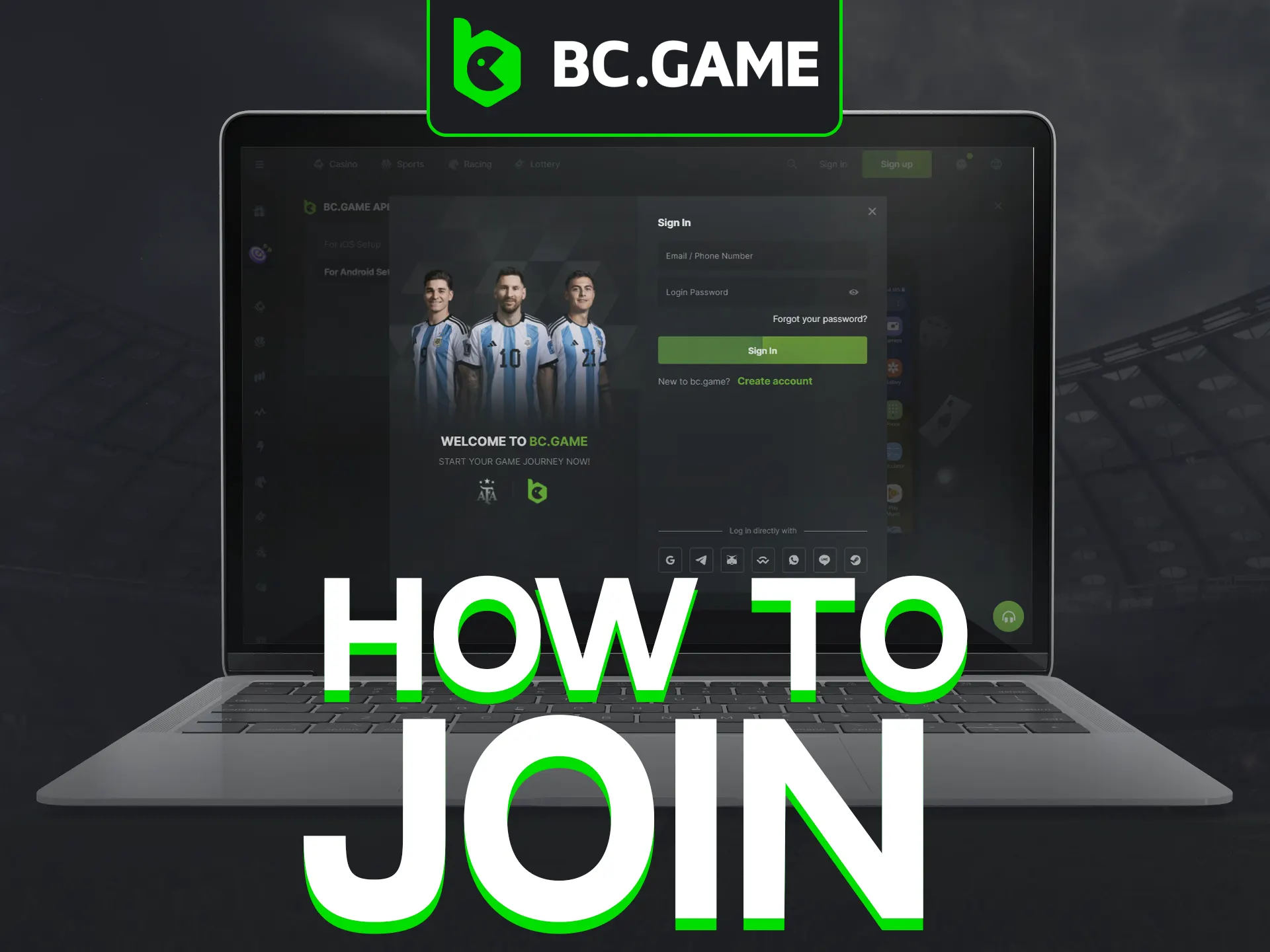 Join BC Game, sign up, create account, enjoy gaming.