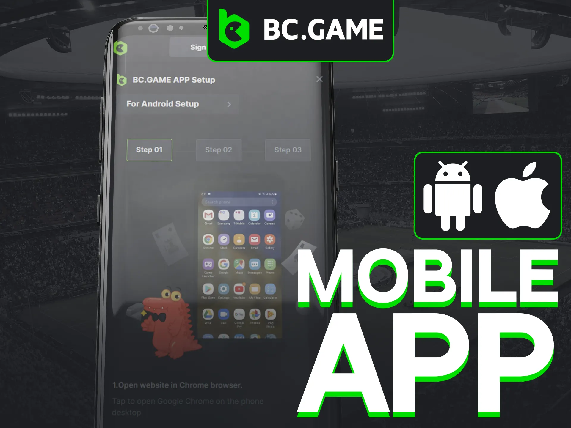 Use mobile app of BC Game for easy access to it.