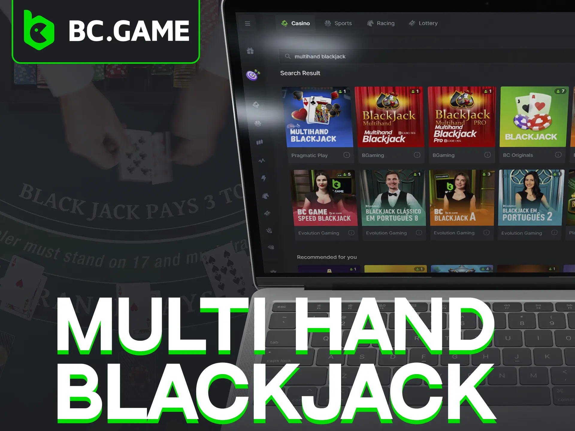 Play Multi Hand Blackjack at BC Game for increased profits.