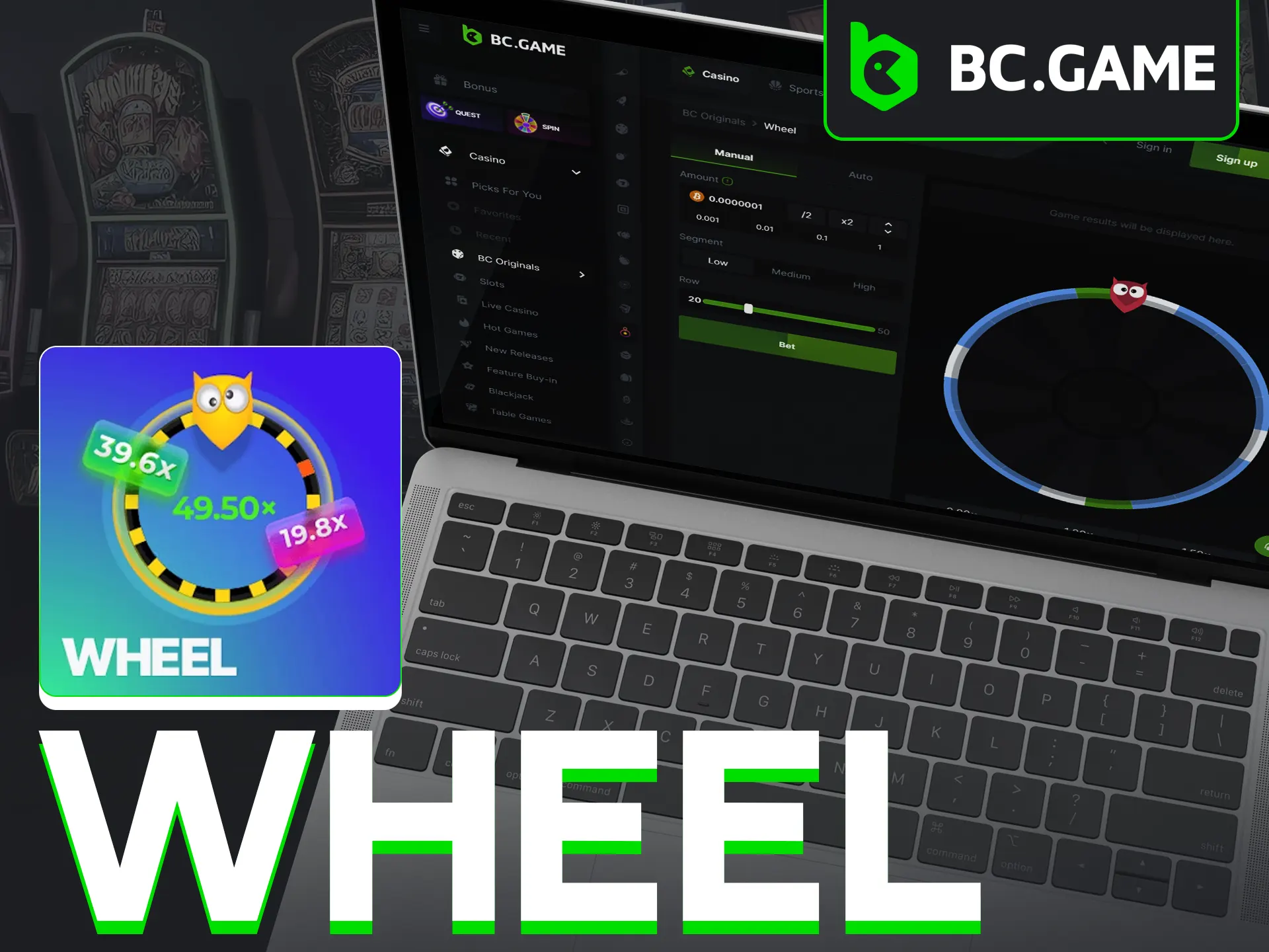 Spin Wheel in BC Game for various rewards, based on luck.