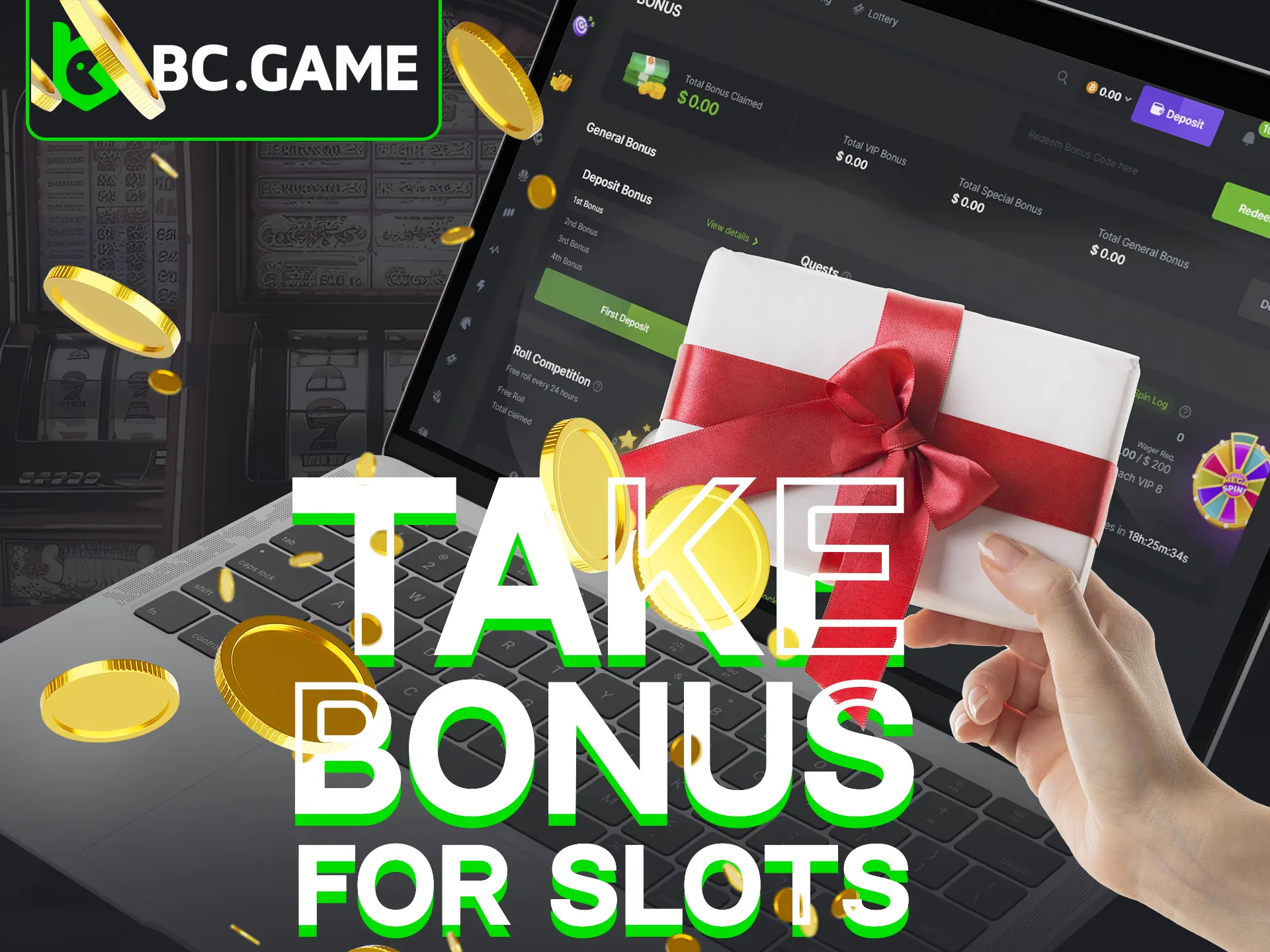 Get rewarding deposit bonuses for slots at BC Game.