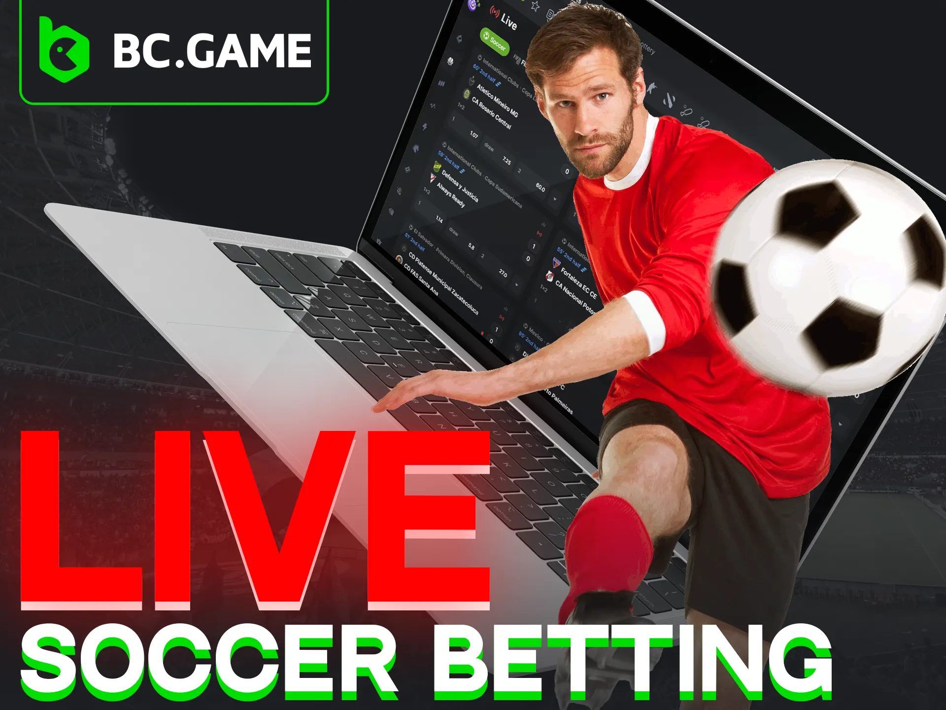 Bet live on soccer matches at BC Game for bigger wins.
