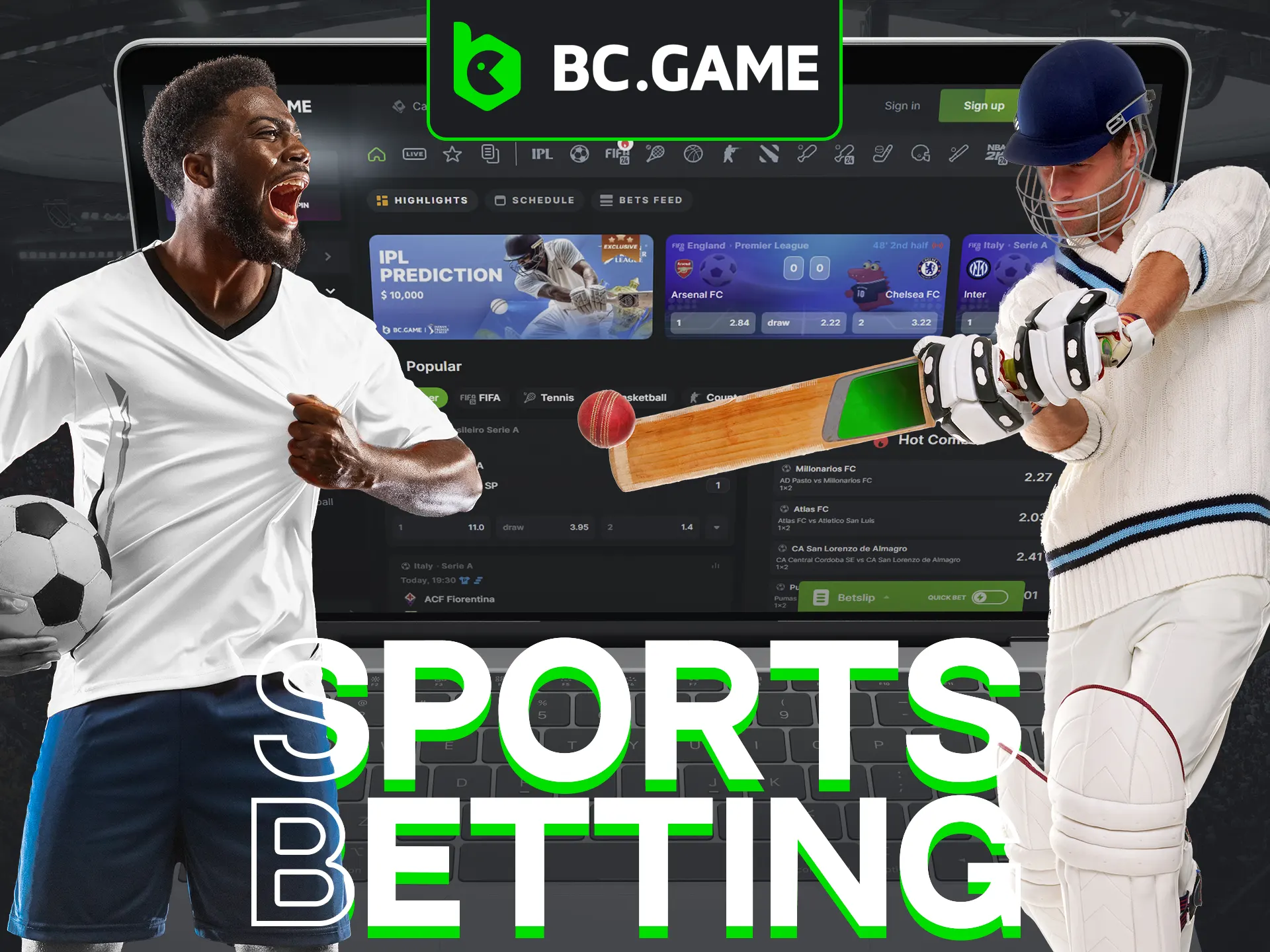 Sports betting section at BC Game offers a wide variety of sports bets.