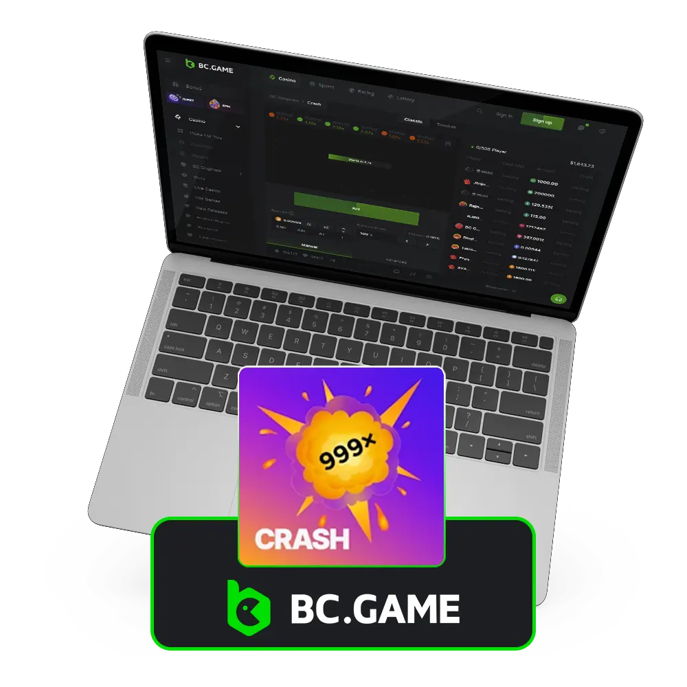 BC Game's Crash offers big multipliers and simplicity.