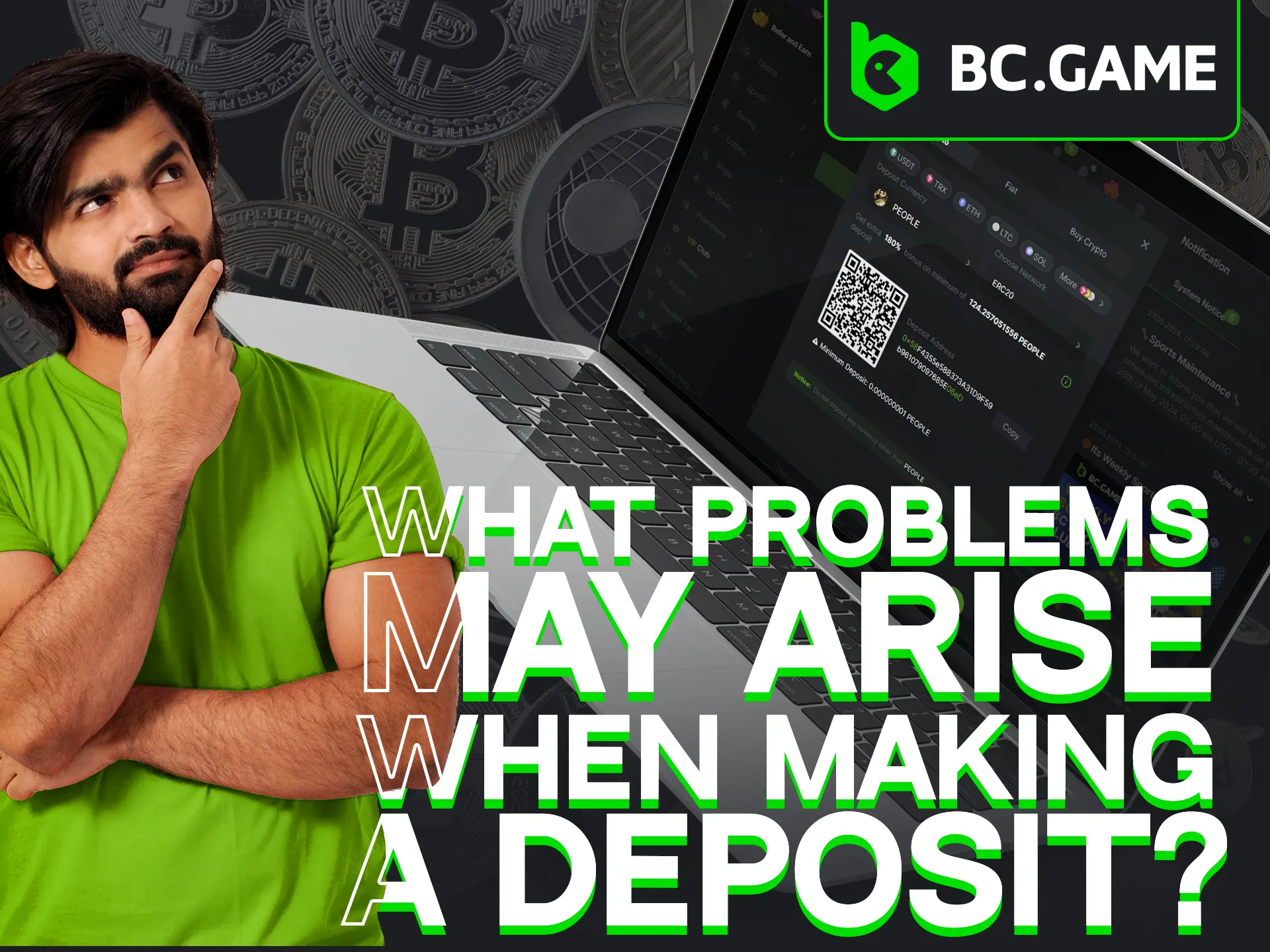 Learn about potential problems with deposit at BC Game.