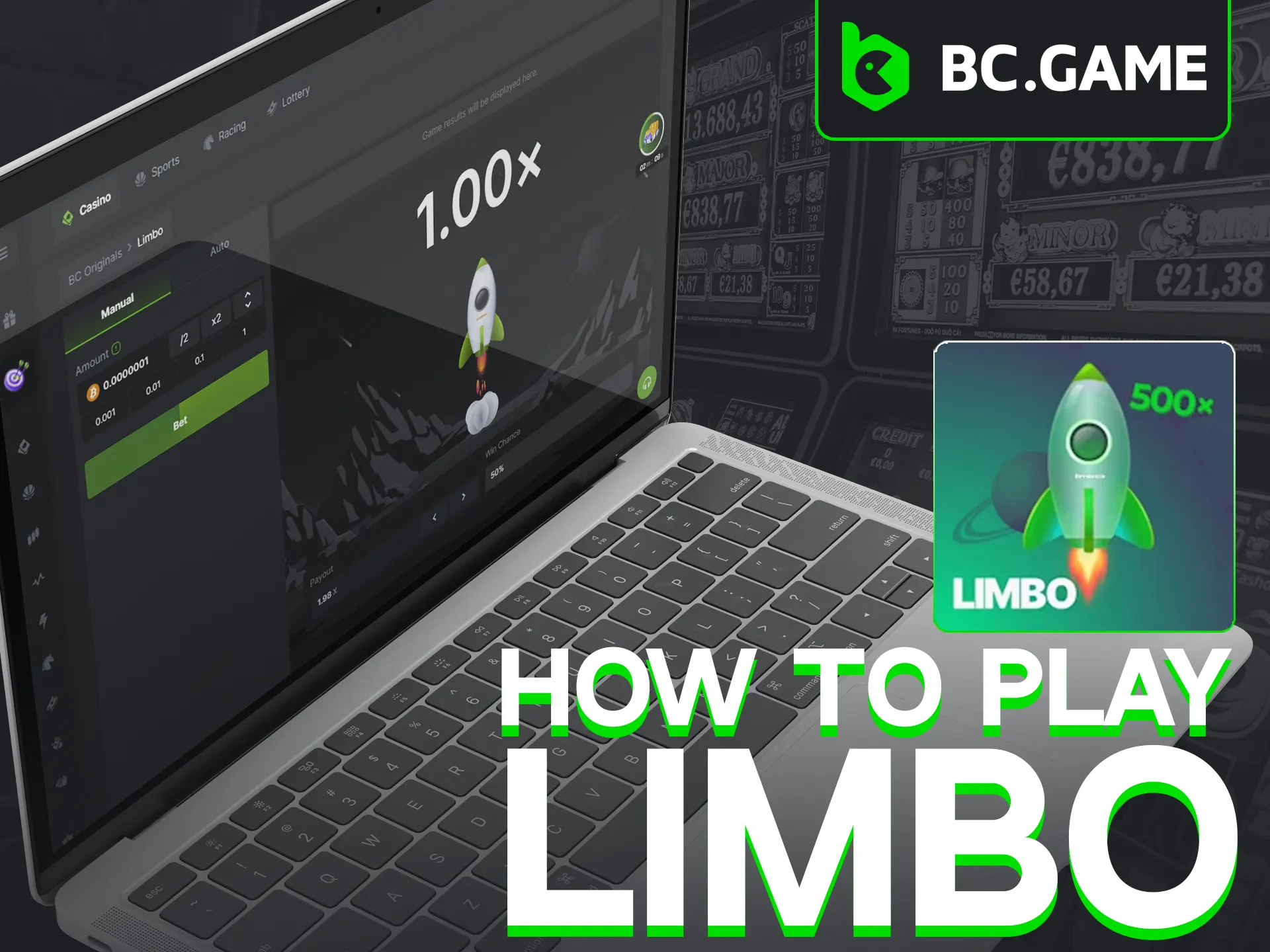 Play BC Game's Limbo, bet on increasing multipliers.