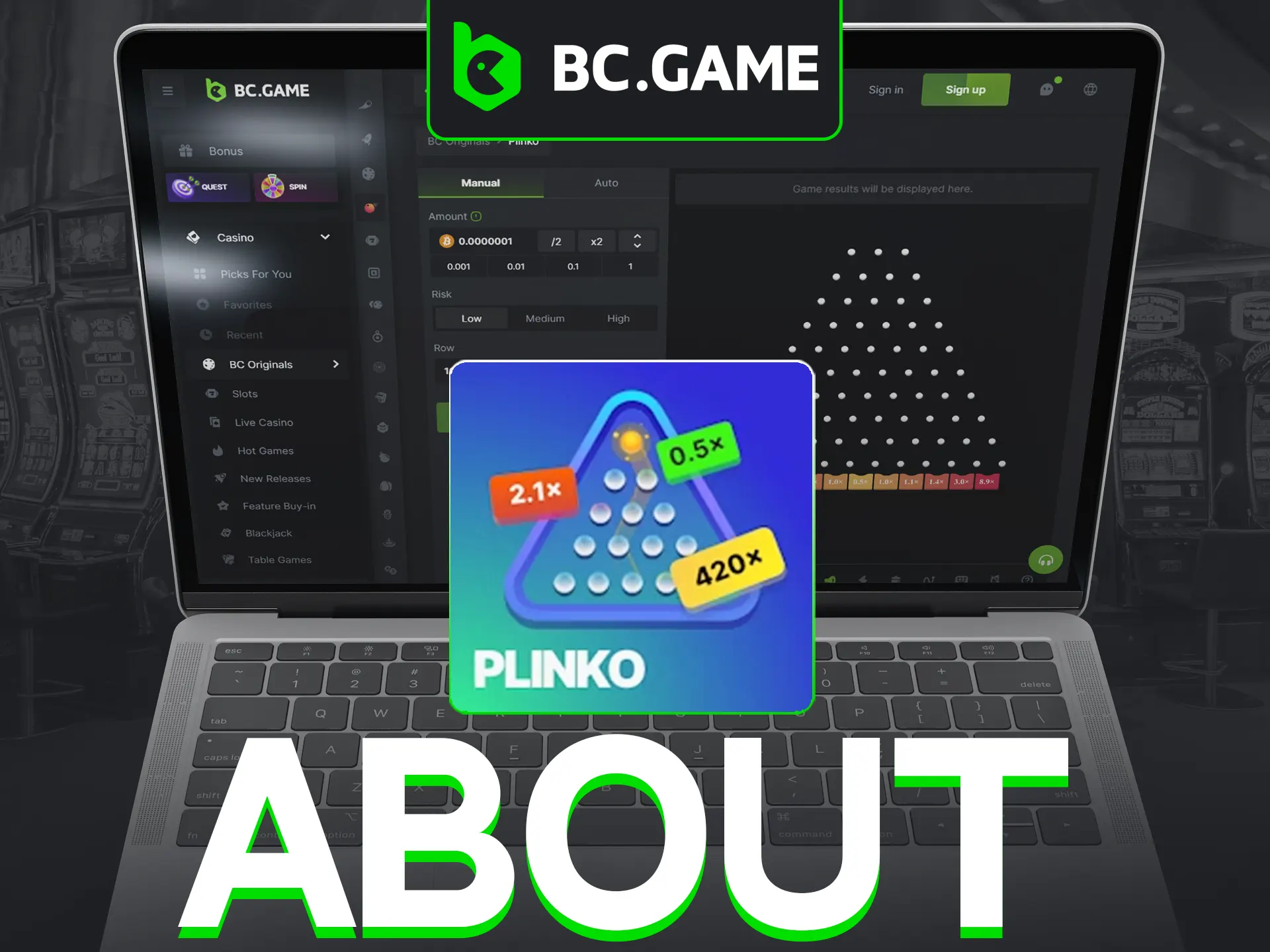 BC Game's Plinko offers customizable gameplay modes.