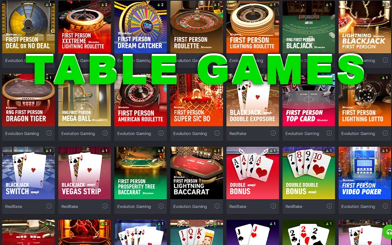 Play your favorite table games with BC Game.