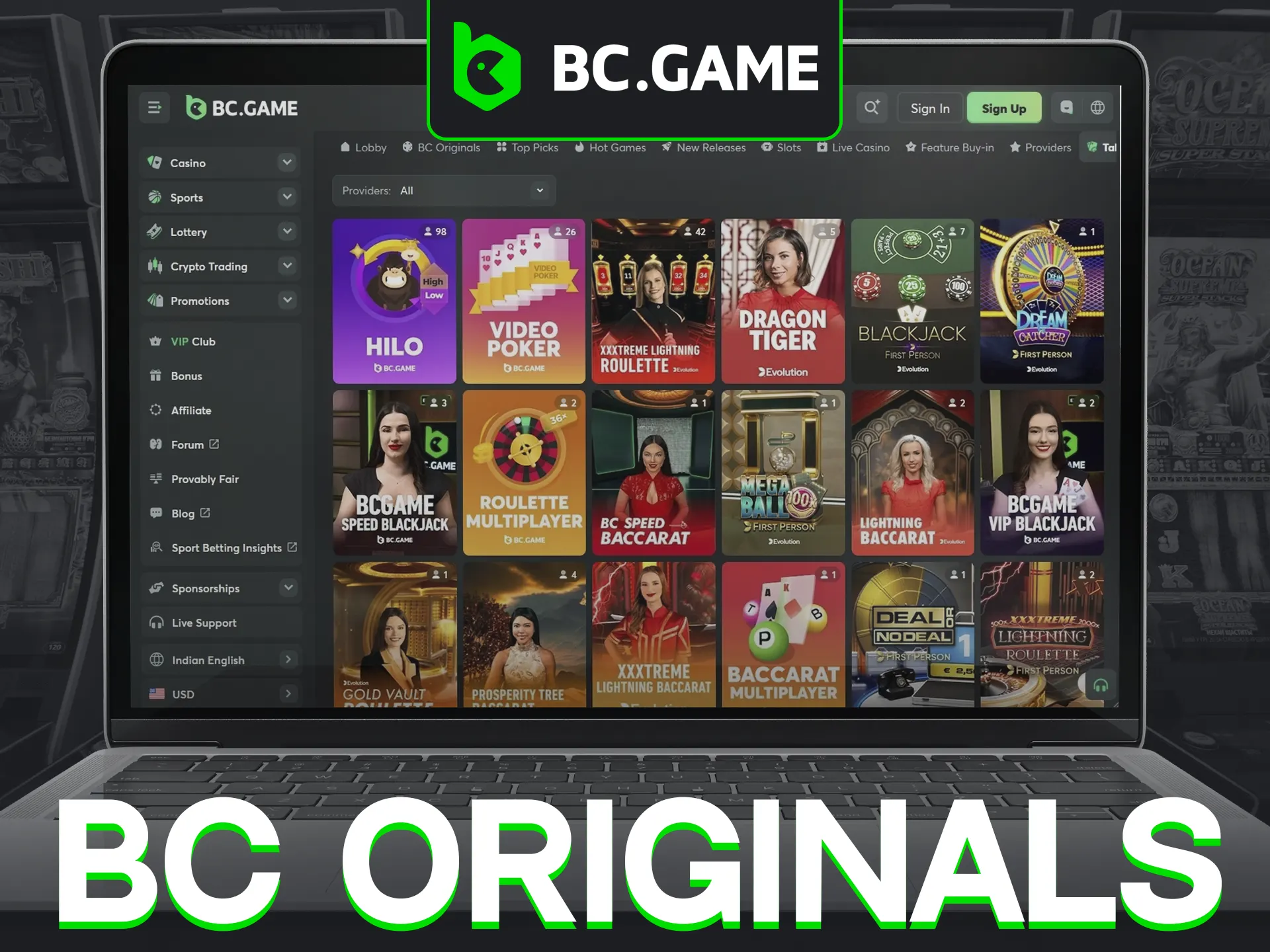 BC.Game offers unique BC Originals with fast gameplay.