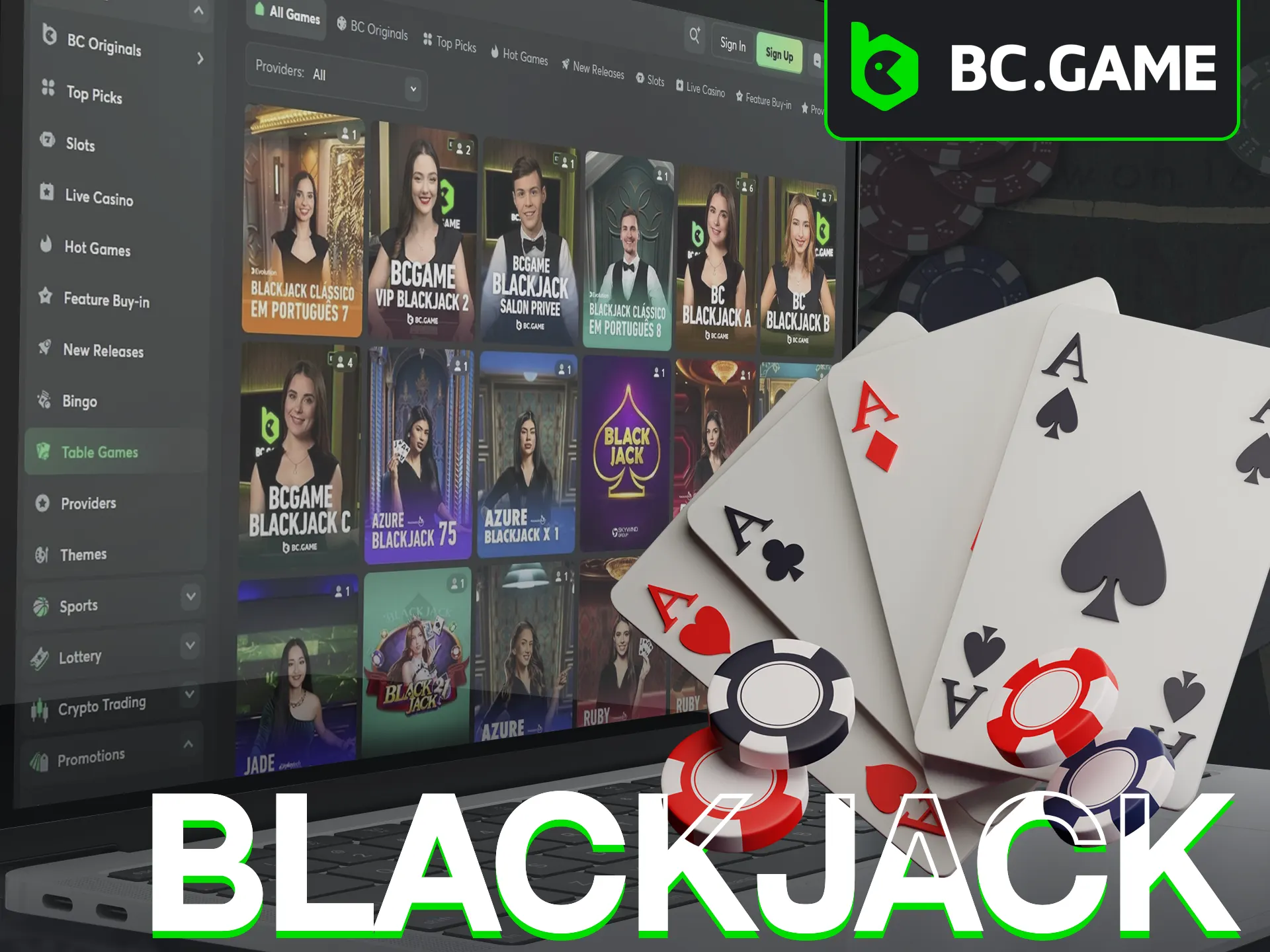 BC.Game offers blackjack where you aim for 21.