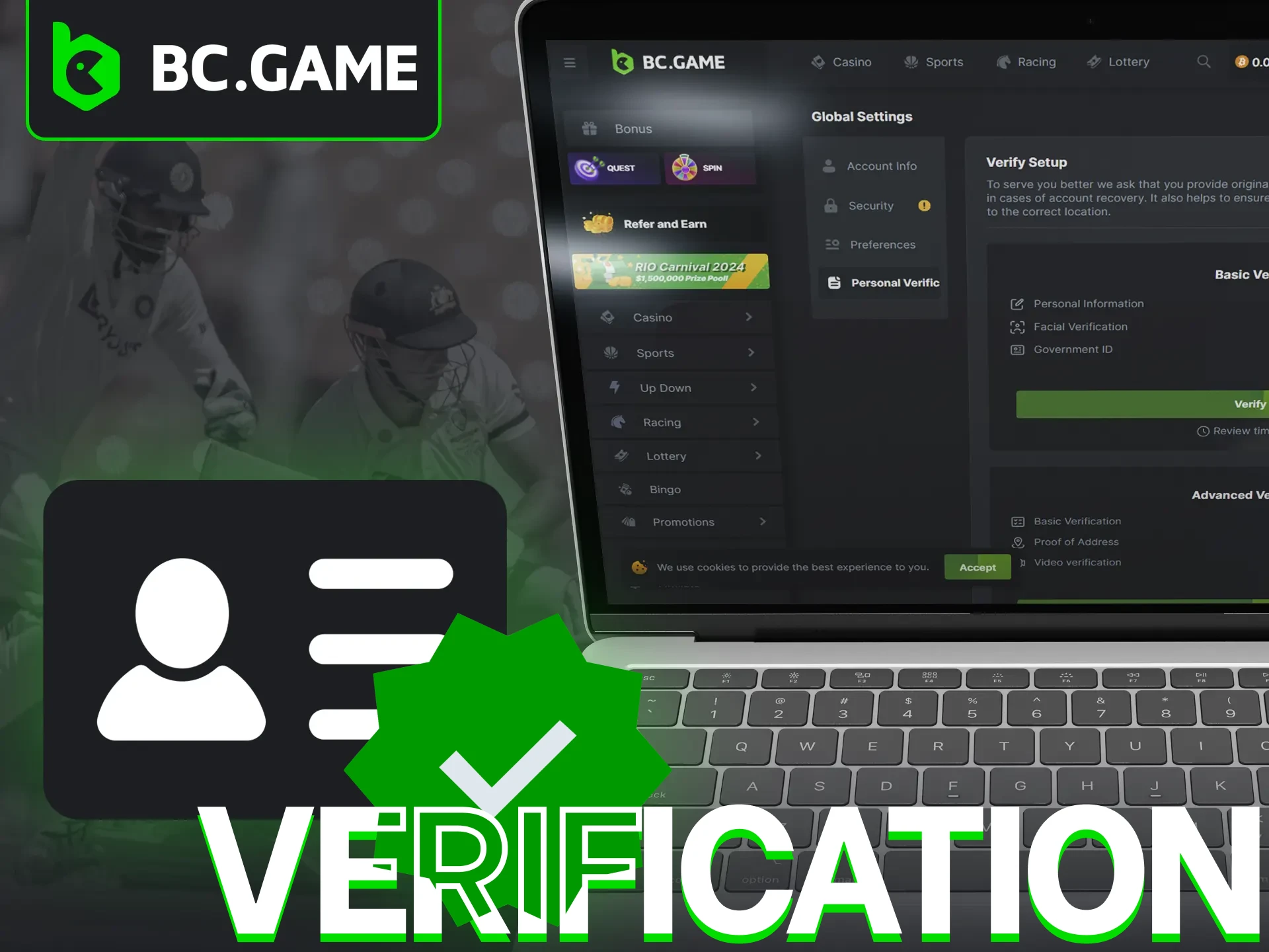 Account verification is required by BC Game Pakistan.