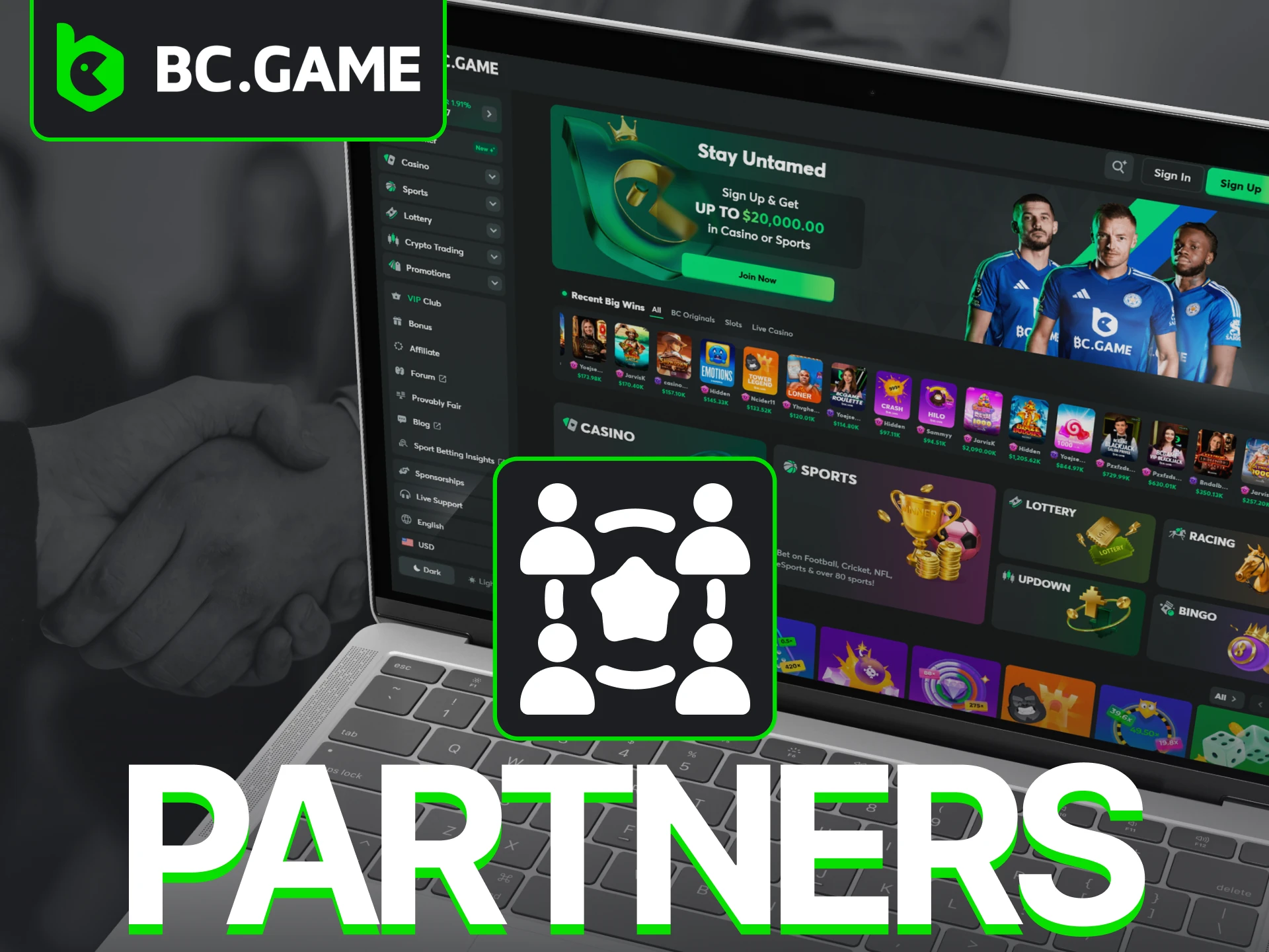 BC Game develops partnerships with reliable organizations.