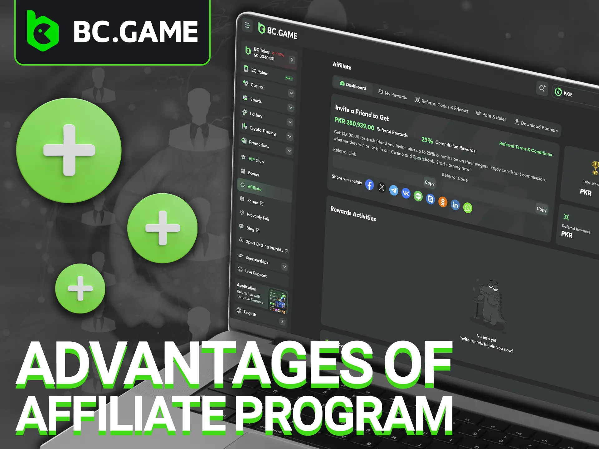 Get to know the benefits of BC Game's affiliate programme and why you should choose it.