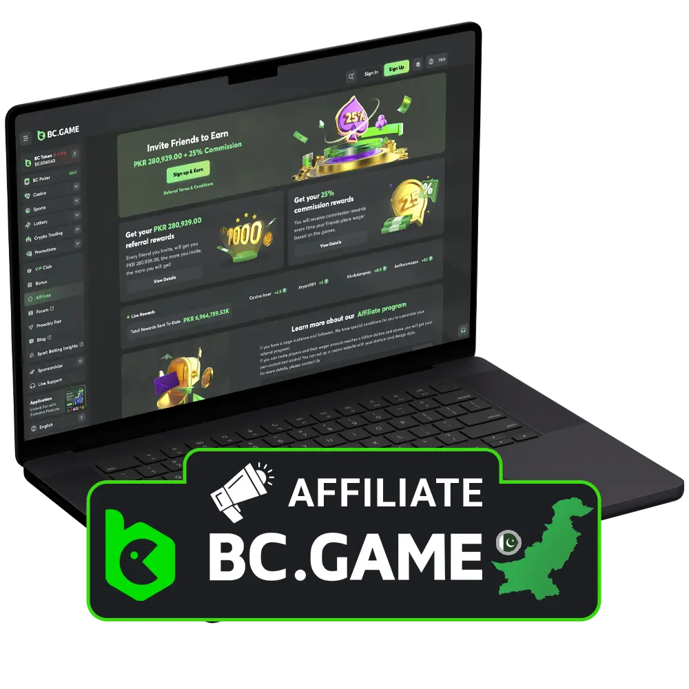 Play and earn with your friends through BC Game's innovative affiliate programme.