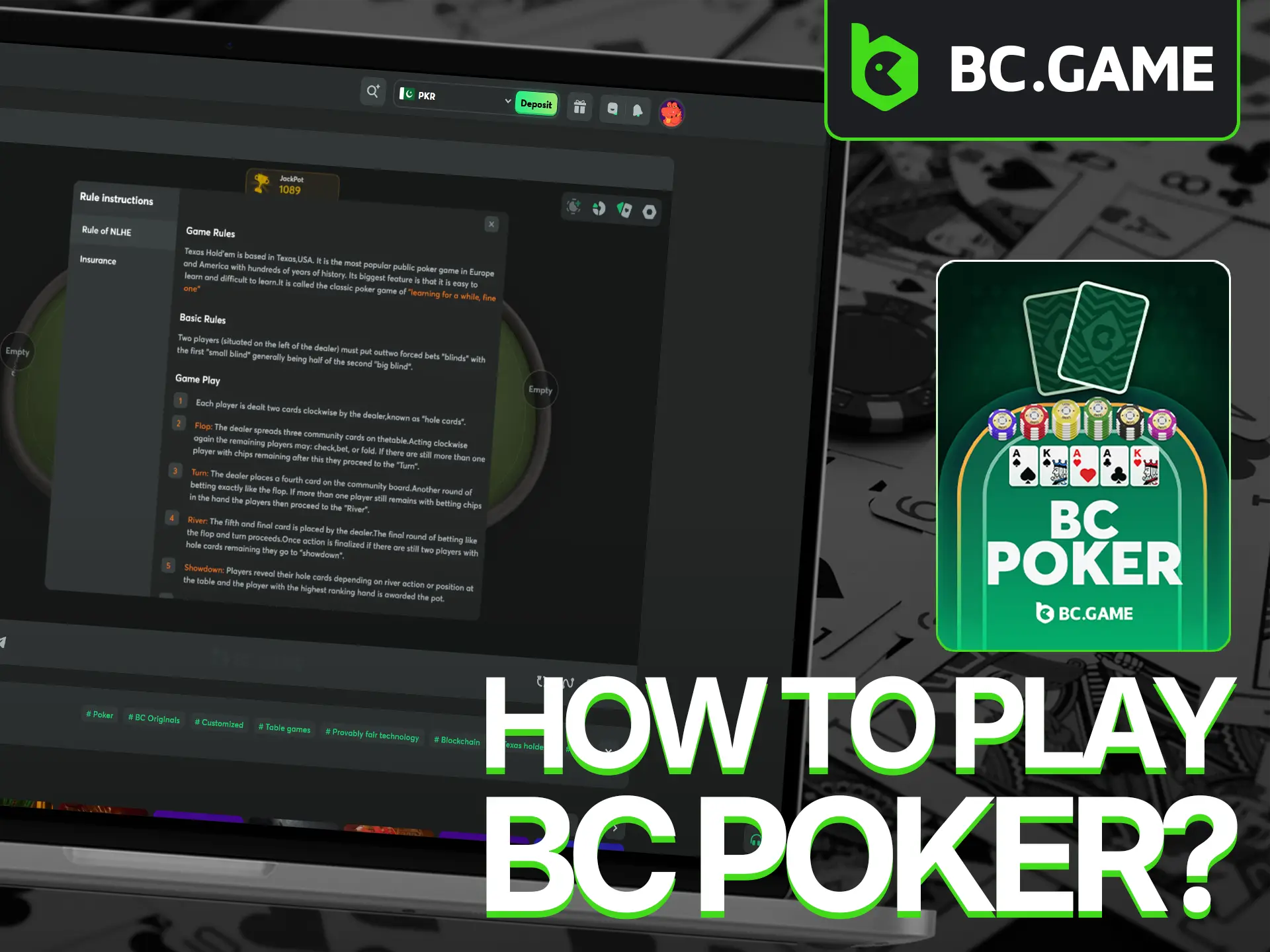 Learn how to get started playing BC Poker at BC Game.