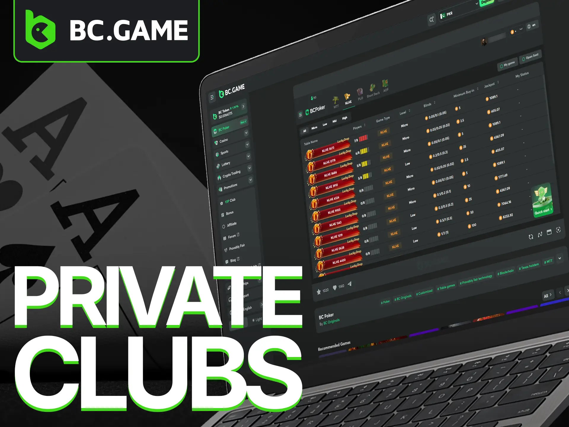 Create your own private poker club at BC Poker for personalized games.