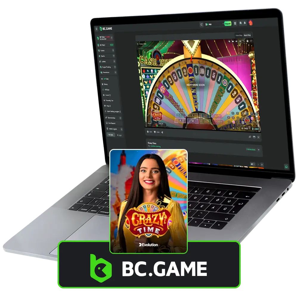 Spin the wheel and win big with Crazy Time at BC Game.