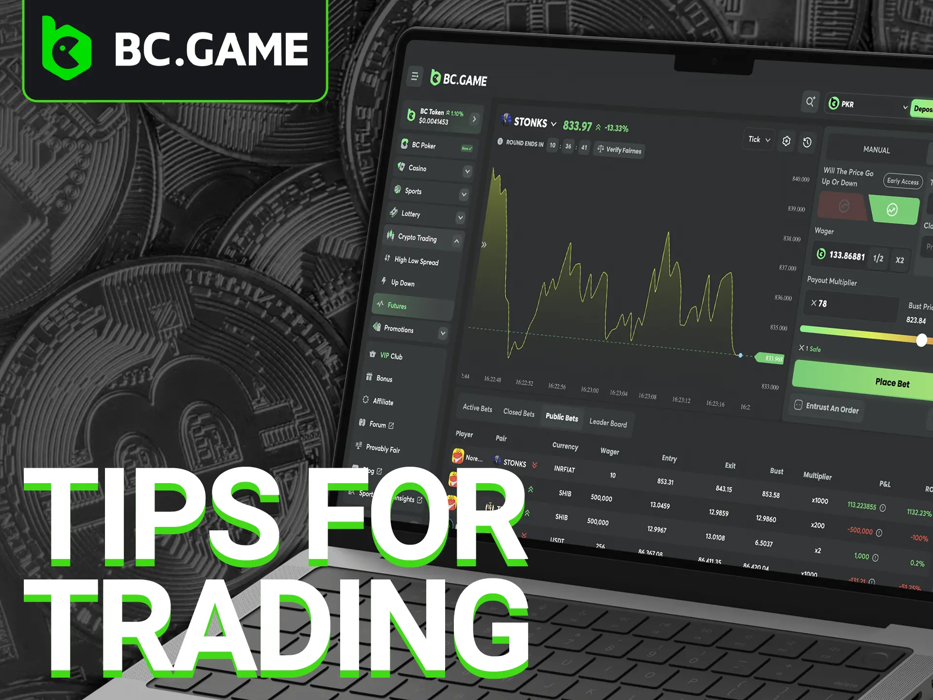 Use your tactics and methods to win on cryptocurrency exchange from BC Game.