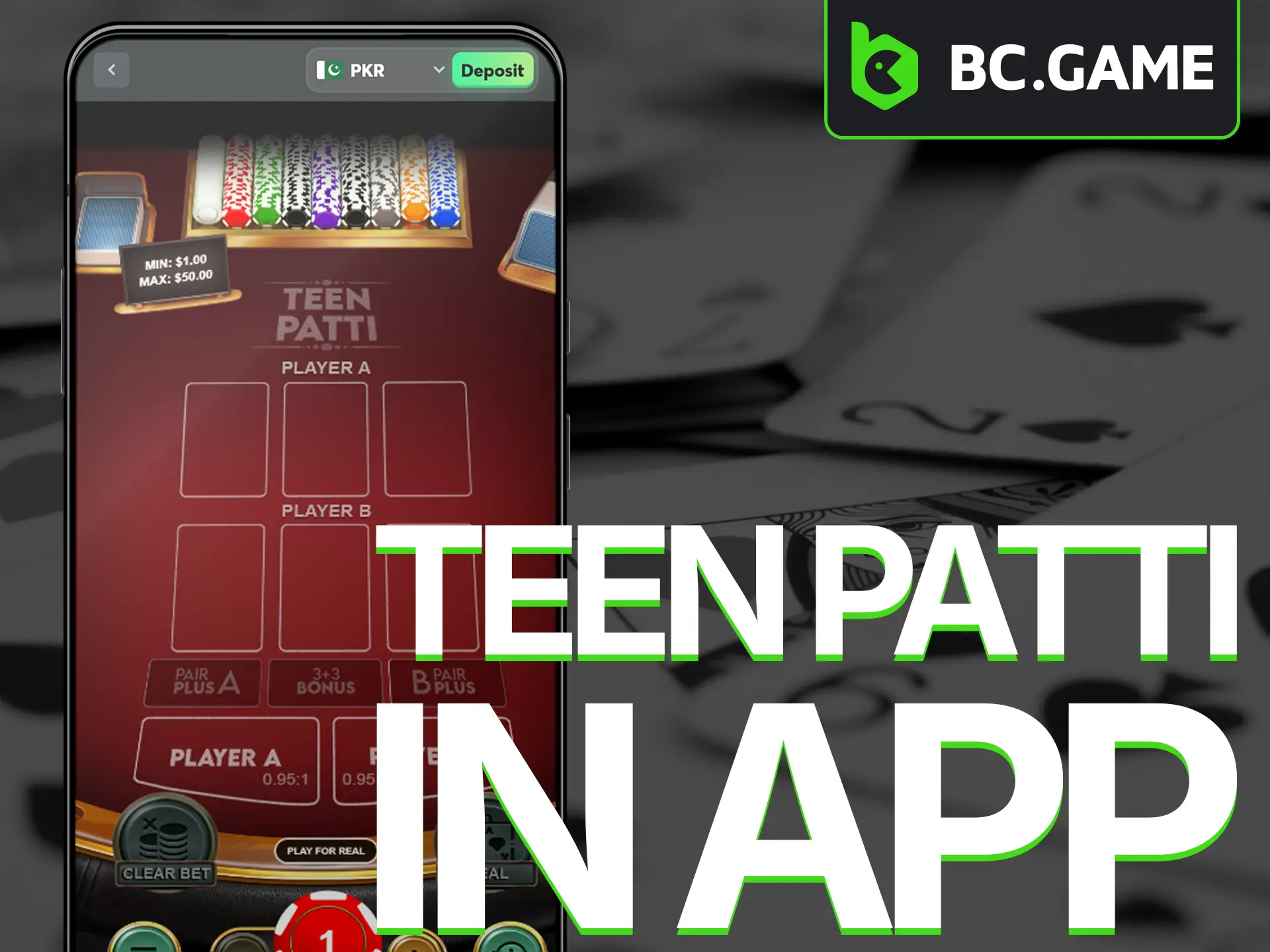 Play Teen Patti anywhere with the BC Game mobile app.