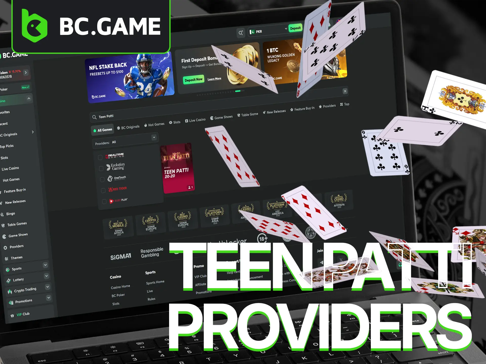 BC Game features top-tier Teen Patti games from the best software providers.