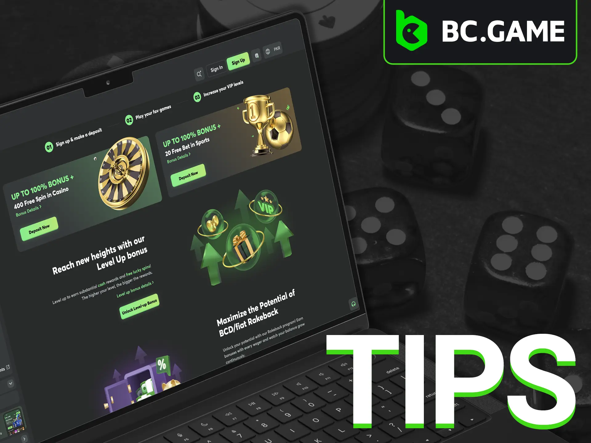 Thank another BC Game VIP member for helping you with a sports bet using the Tips feature.