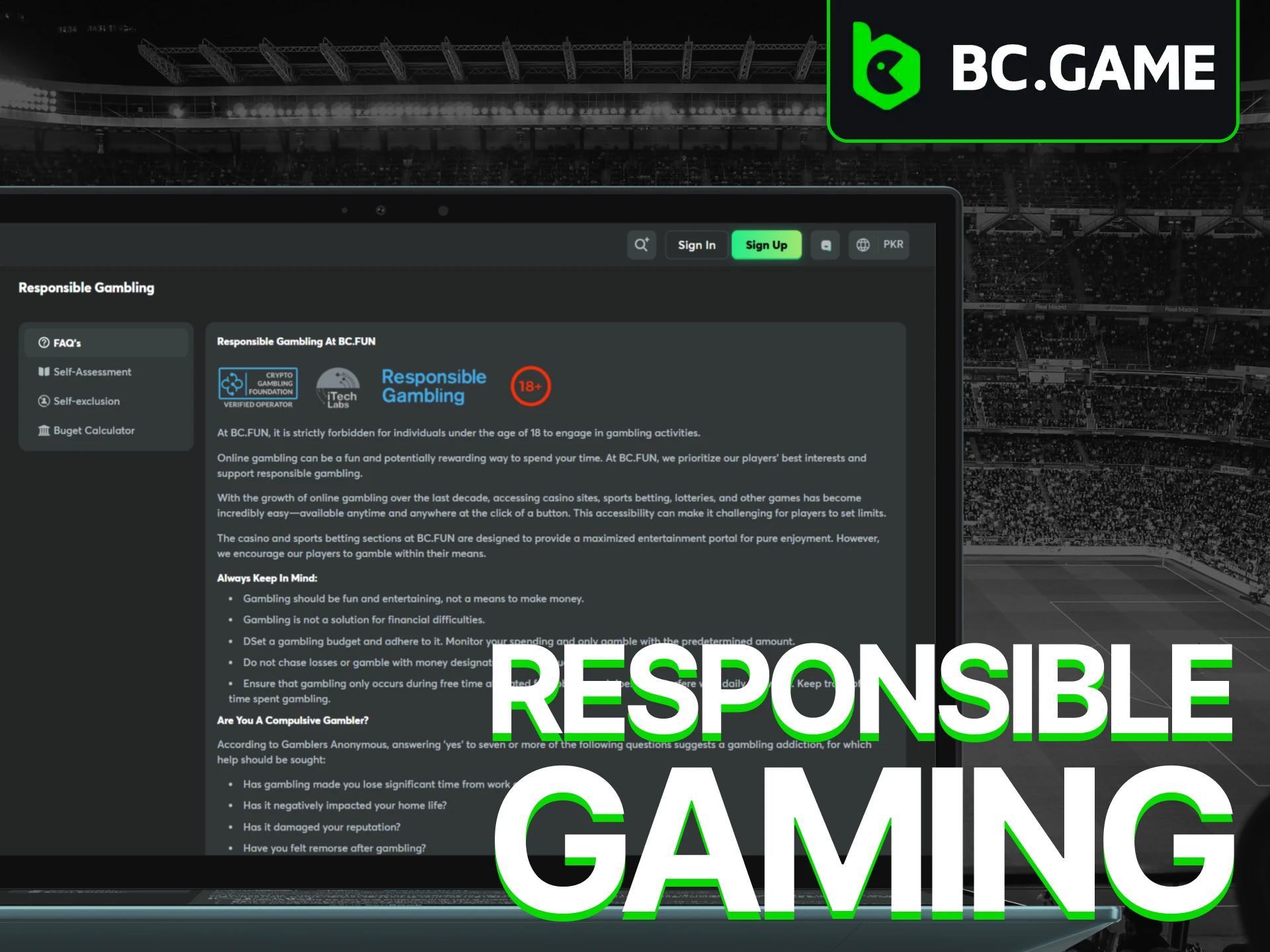 Familiarize yourself with BC Game's responsible gaming policy.