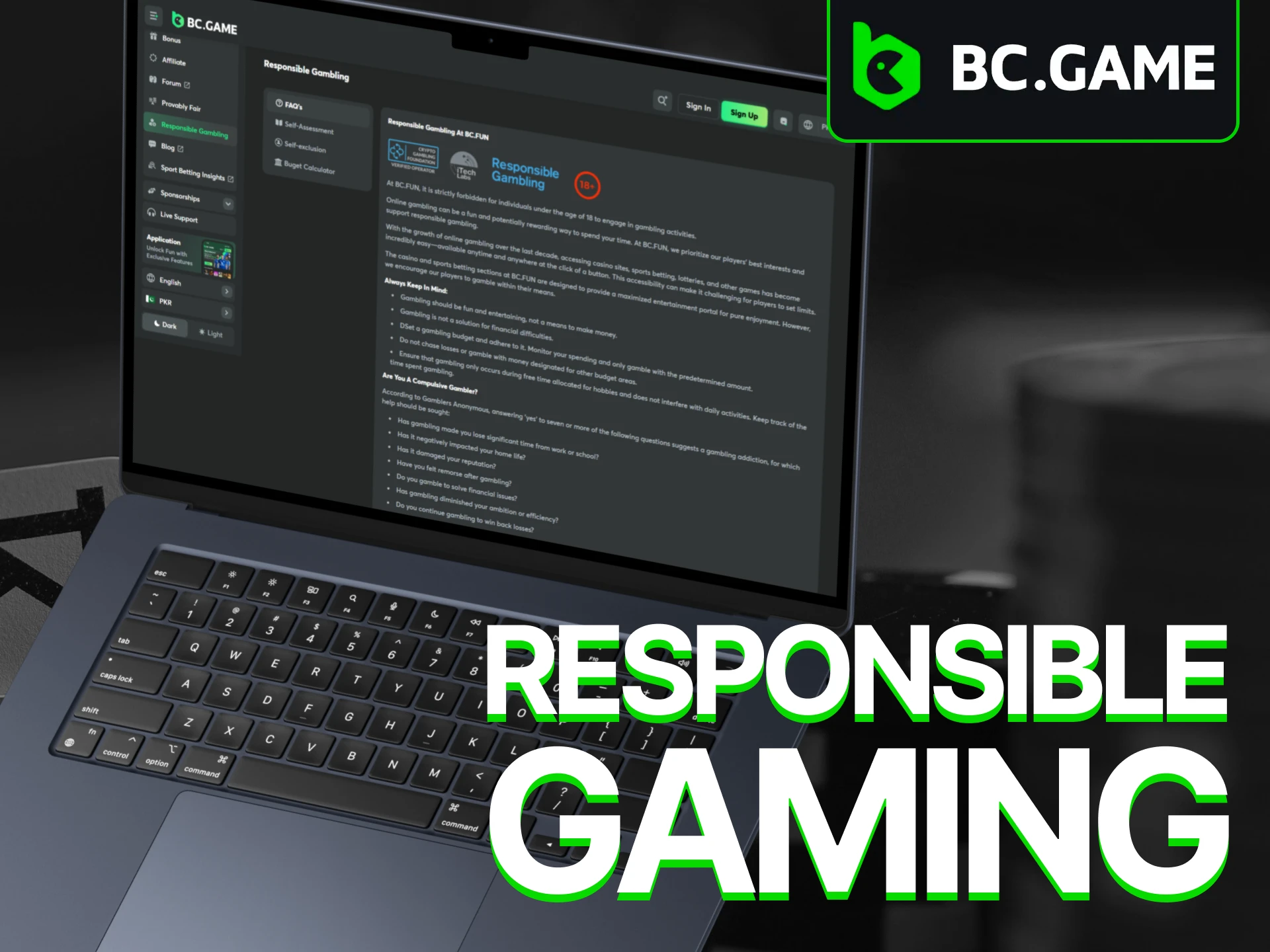 BC Game supports and promotes responsible gaming.