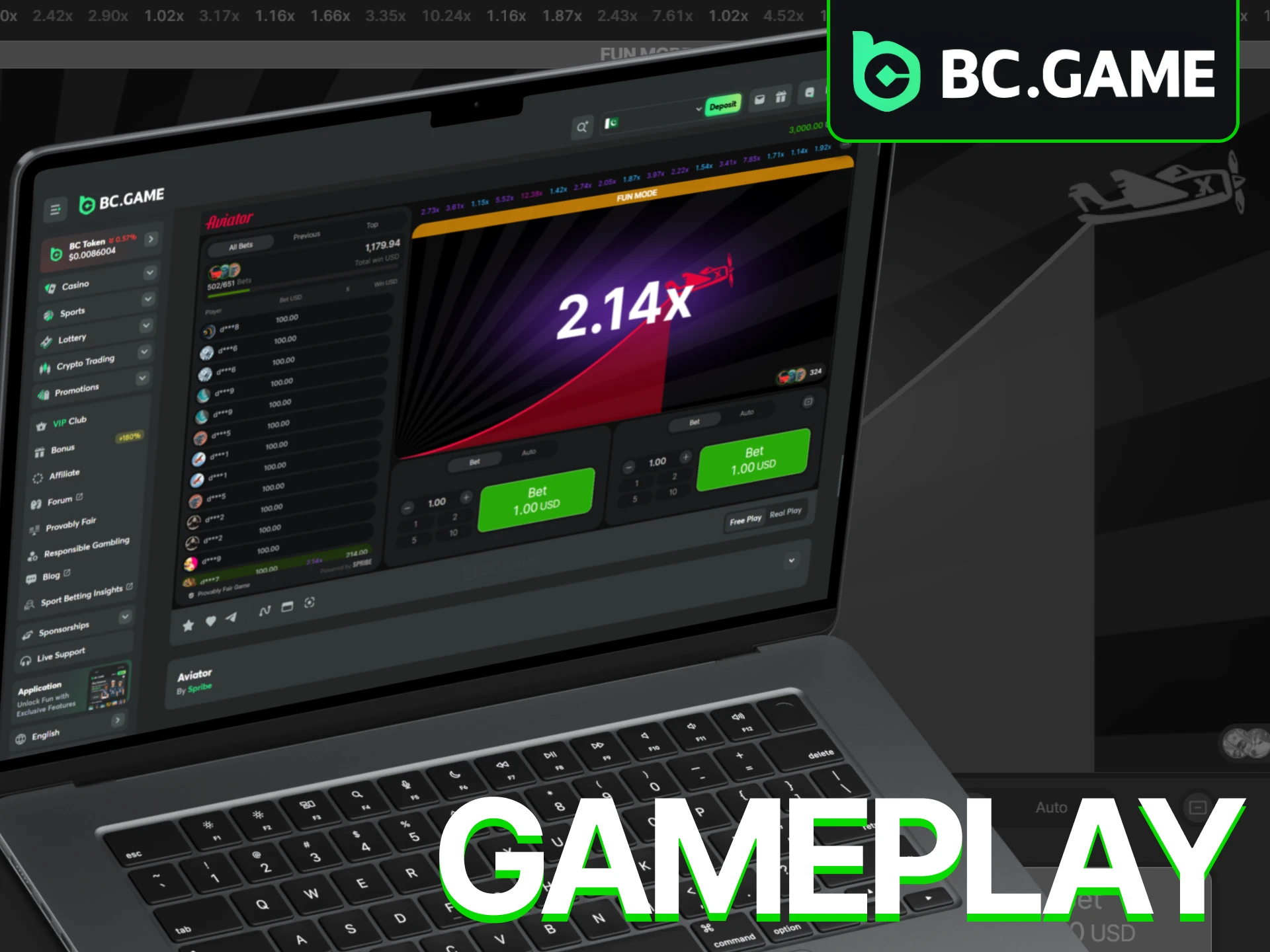 Check out the full gameplay overview of Aviator at BC Game.