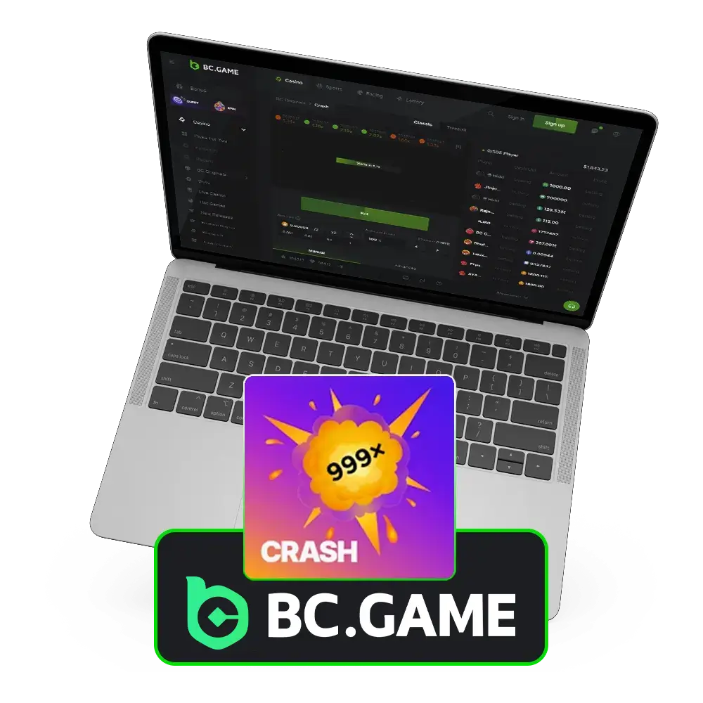 BC Game's Crash offers big multipliers and simplicity.