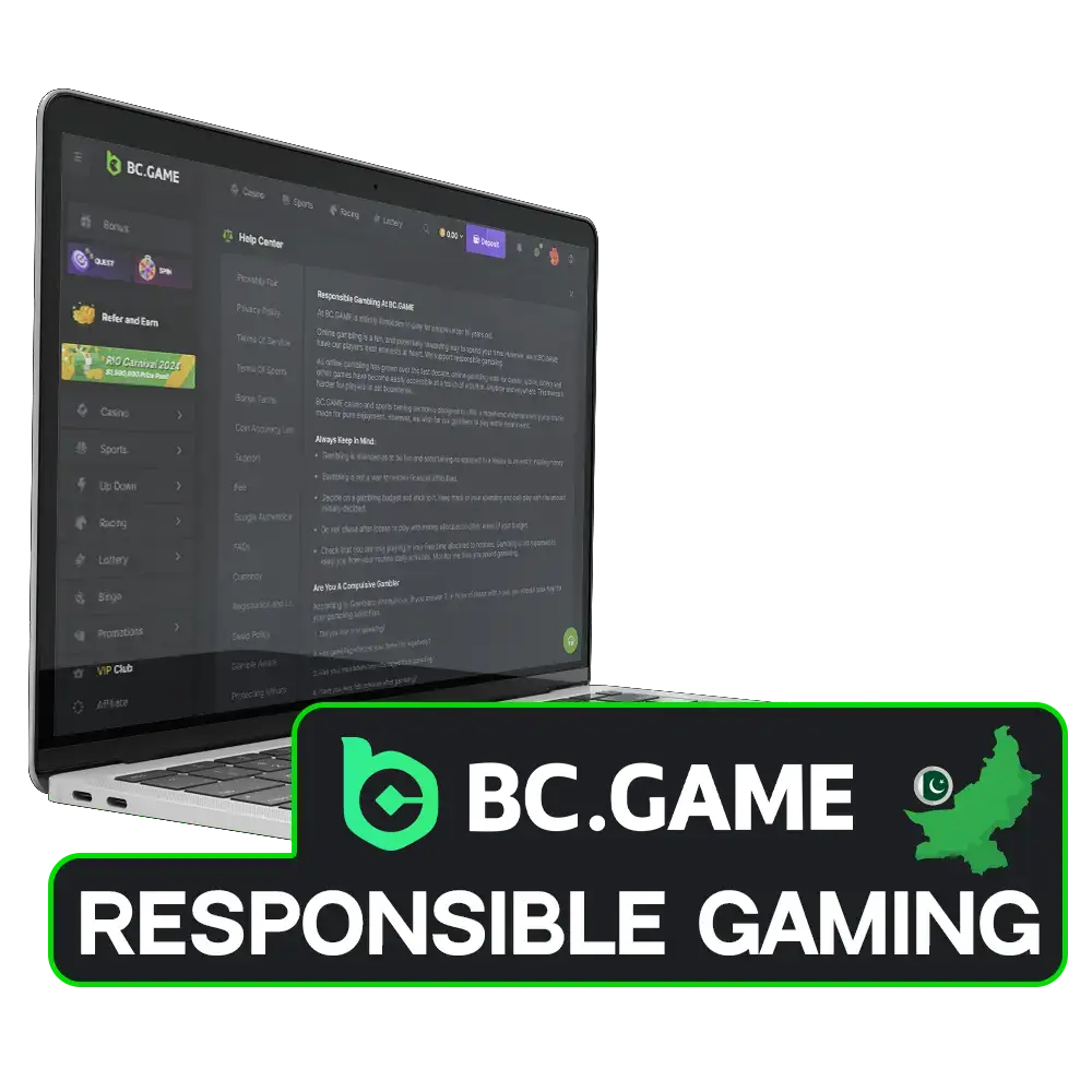 BC Game adheres to responsible gaming standards.