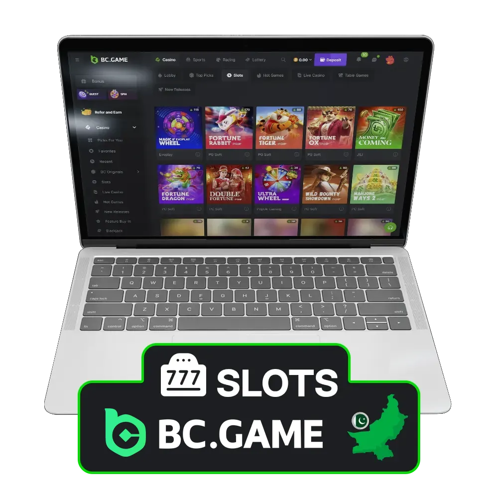 Enjoy slots at BC Game, Pakistan's gaming hub.