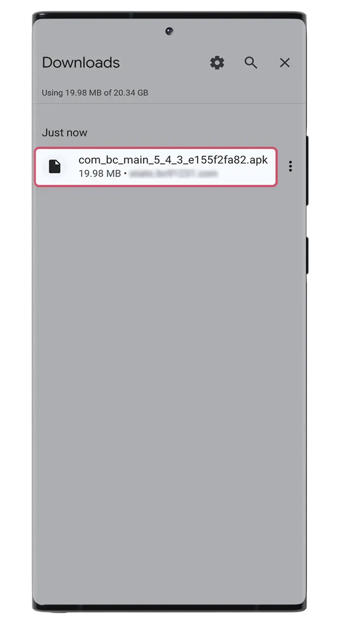 Make sure the installation file for the BC Game app has been fully downloaded to your Android device.
